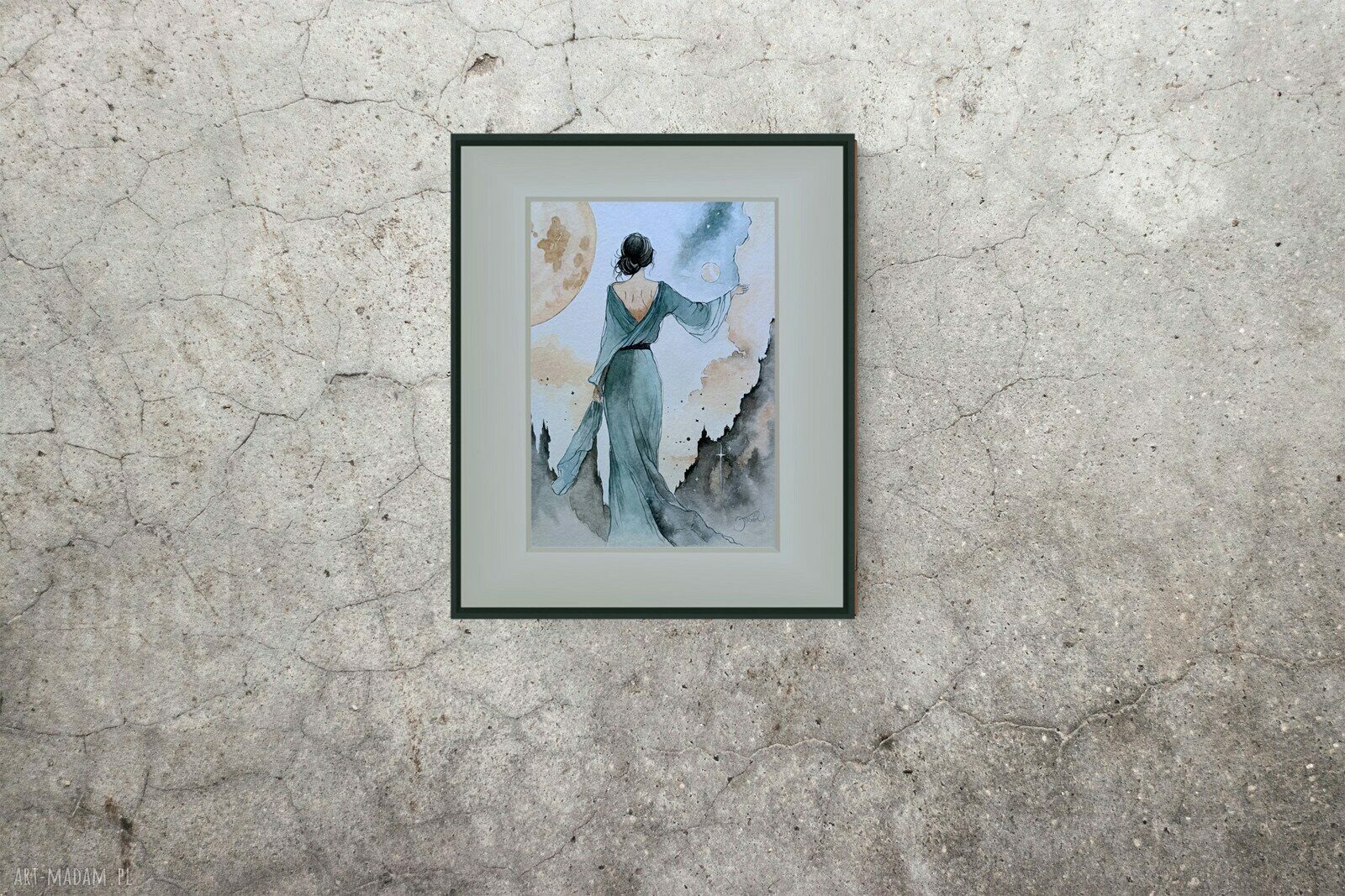 Księżycowa serenada - akwarela 31 x 23 cm (oryginał)