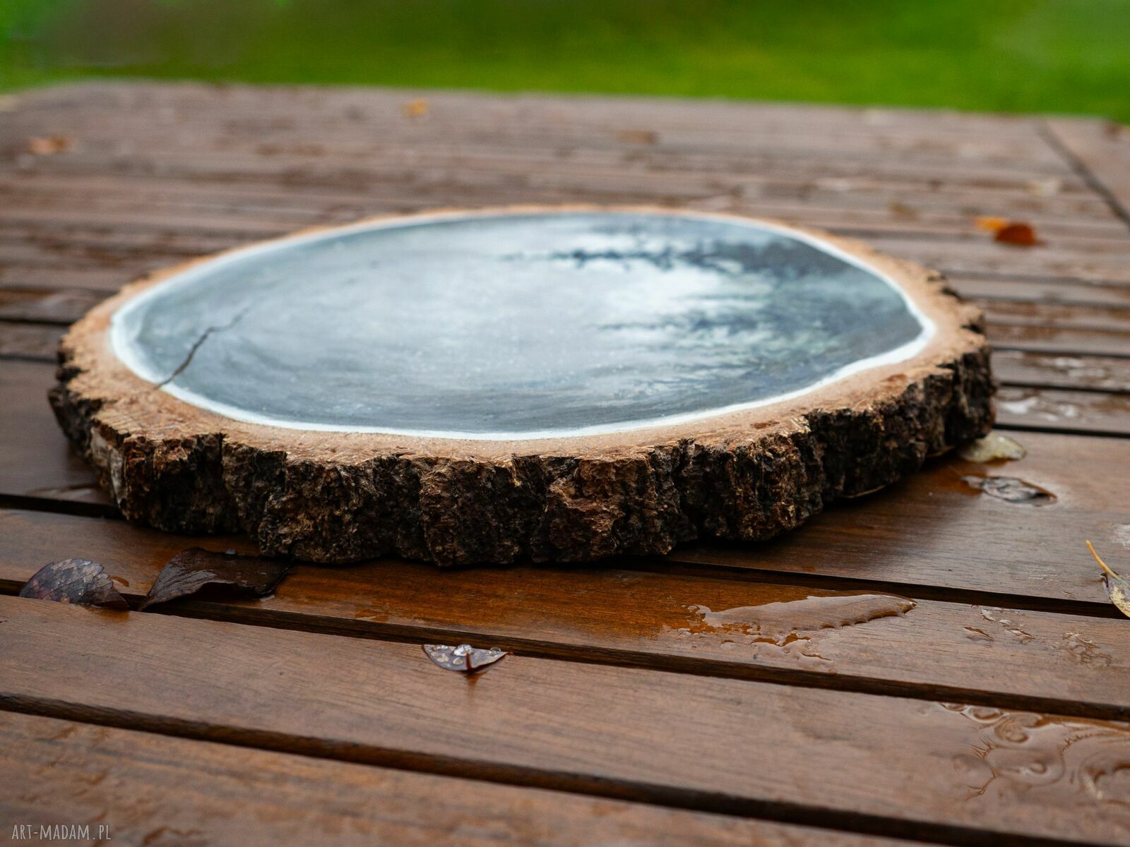 Księżycowy Las - obraz akrylowy na drewnie 24 cm (handmade)