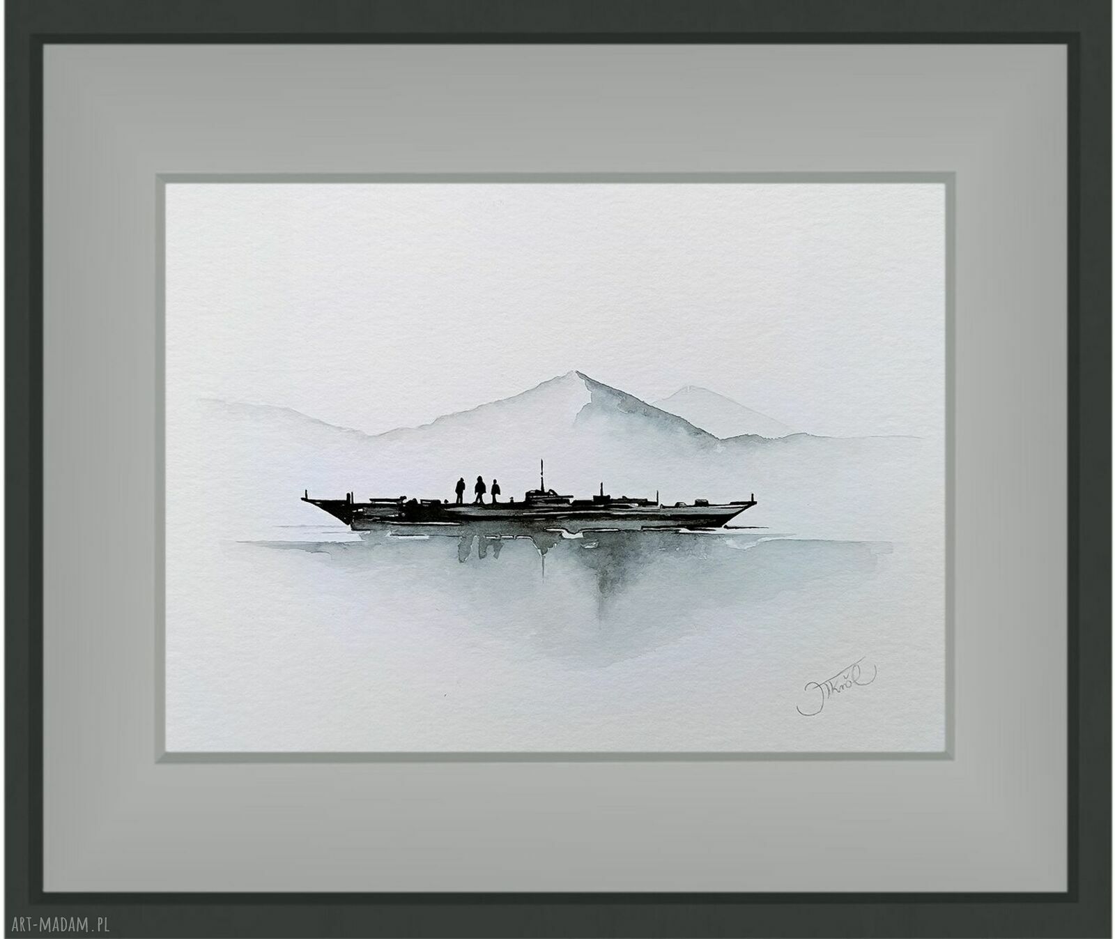 Ku nowym lądom - akwarela marynistyczna 24x32 cm (oryginał)