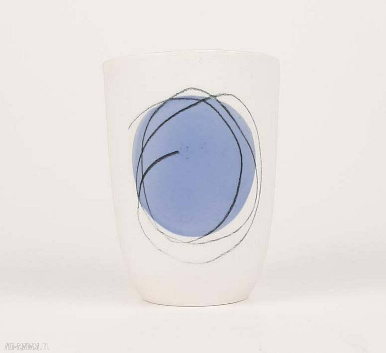 Kubeczek do kawy bez ucha - ręcznie malowana porcelana 150 ml