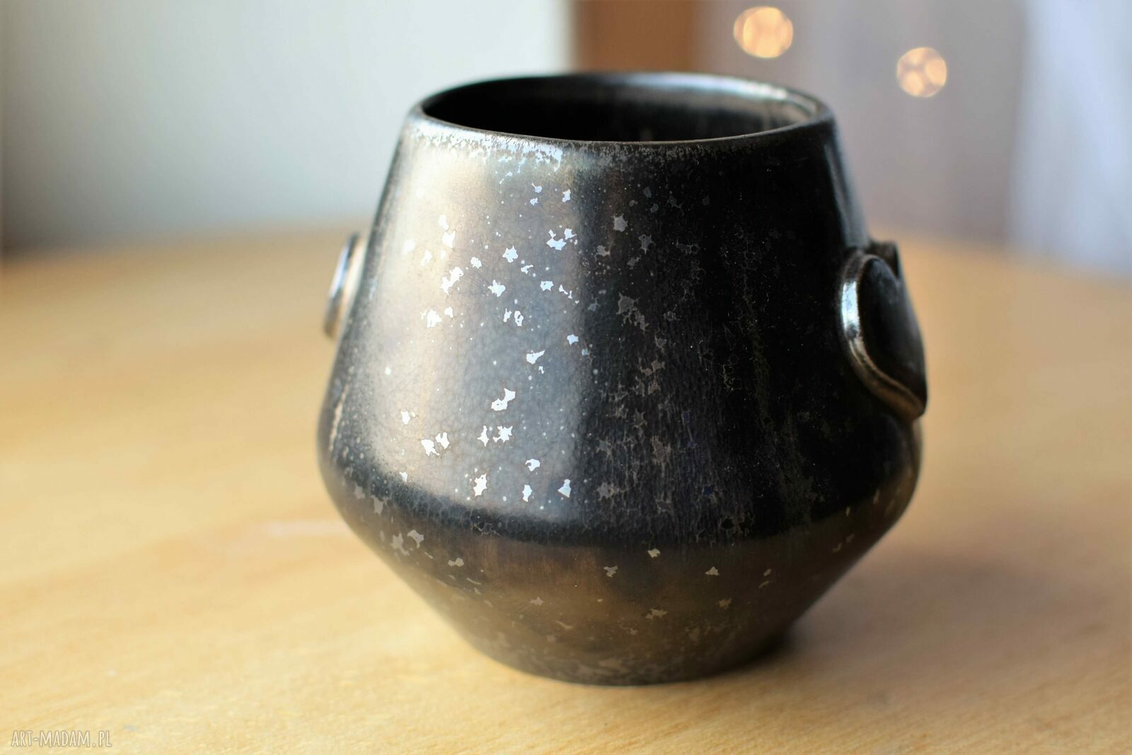 Kubek 400ml Ciemne Złoto Serce Ceramiczny