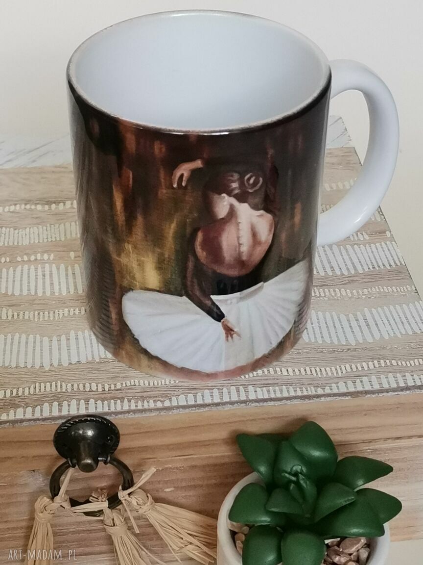 Kubek Balerina - ręcznie malowana ceramika 330 ml