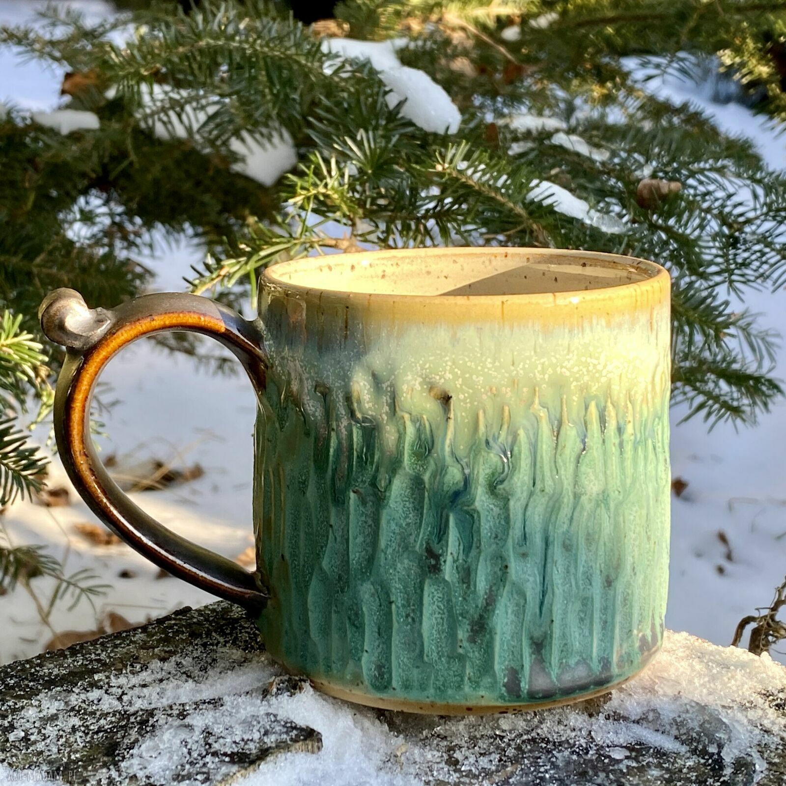 Kubek ceramiczny KORA 400 ml - ręcznie robiony, pakowany na prezent