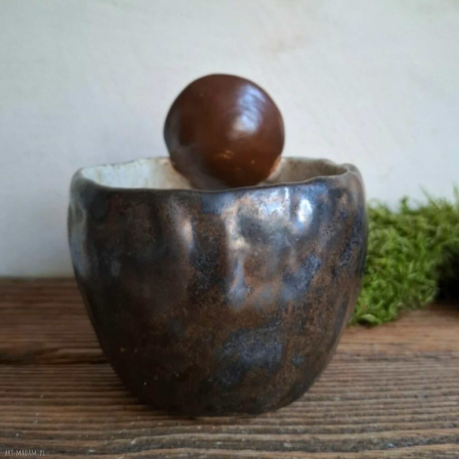 Ręcznie robiony kubek ceramiczny Podgrzybek 230 ml