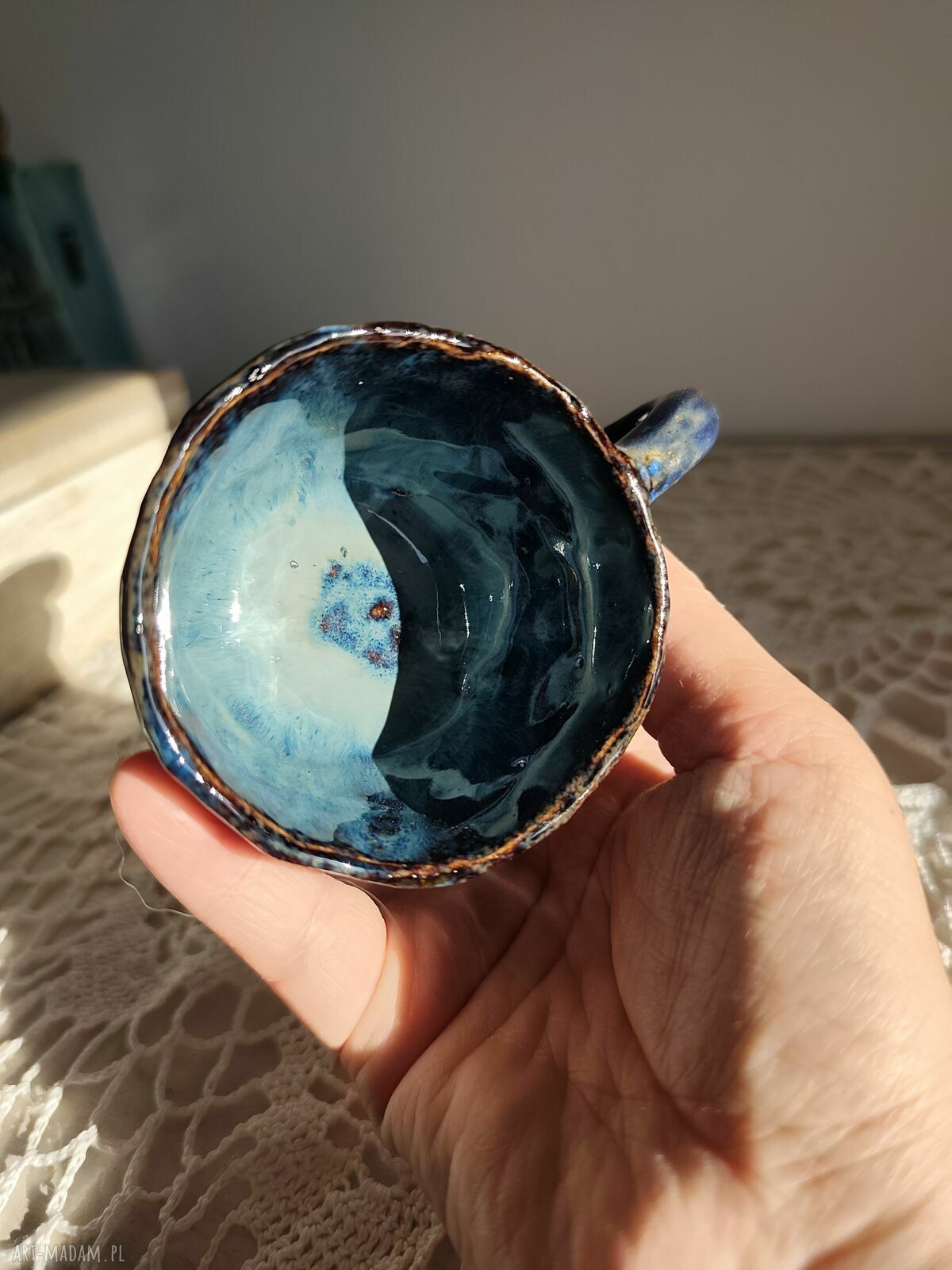 Ręcznie robiony kubek ceramiczny 100 ml do kawy i herbaty