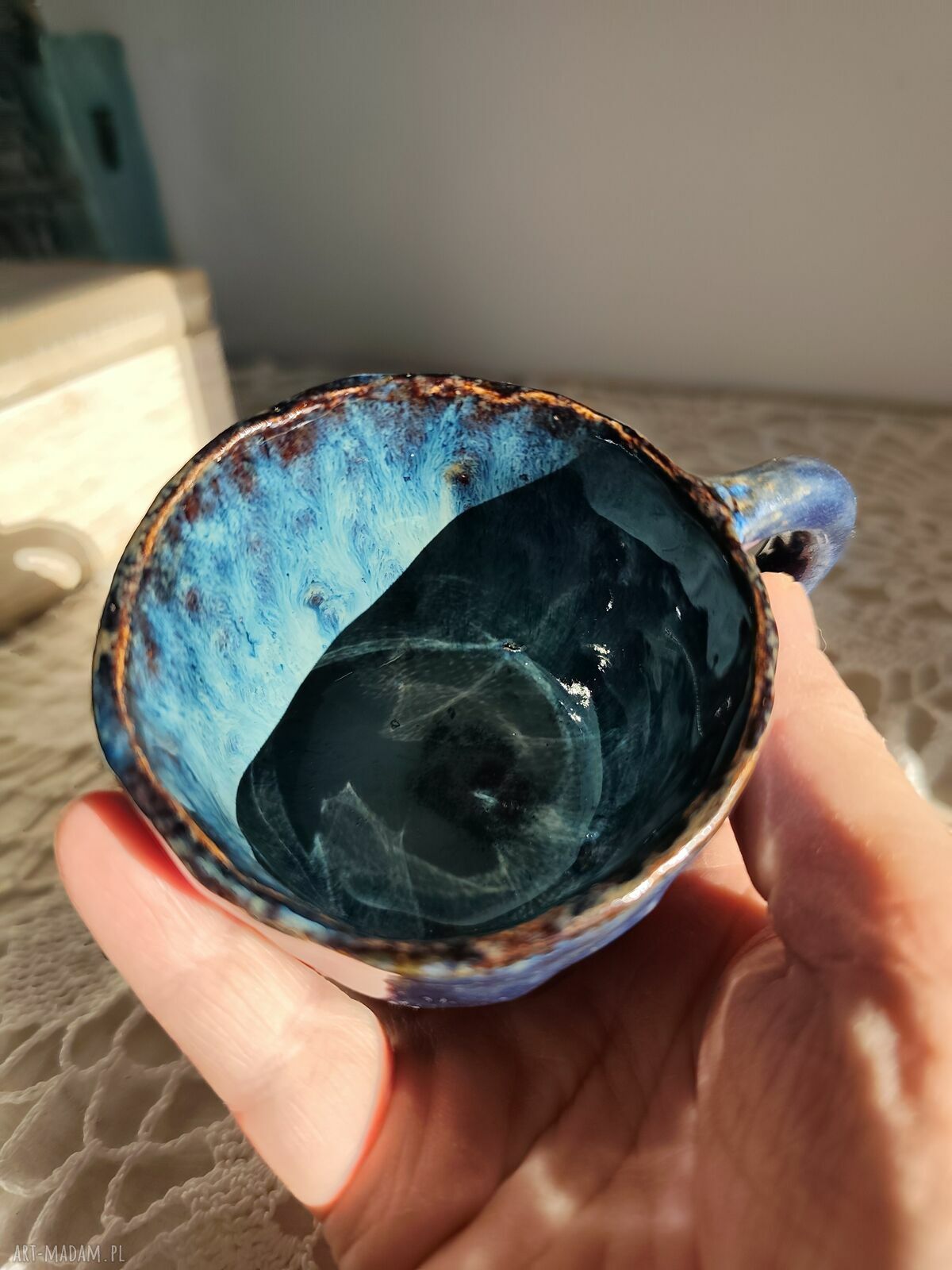 Ręcznie robiony kubek ceramiczny 100 ml do kawy i herbaty