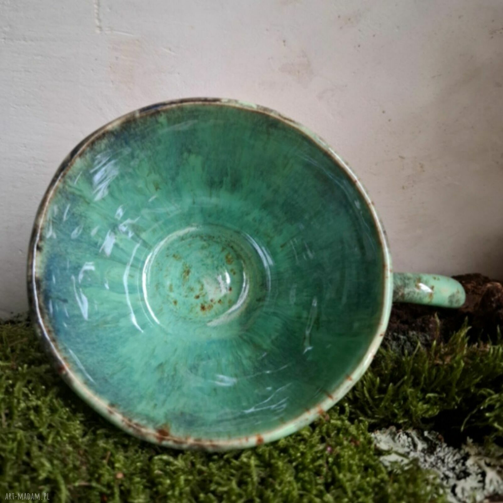 Kubek ceramiczny Białe drzewo - ręcznie robiony, 390 ml