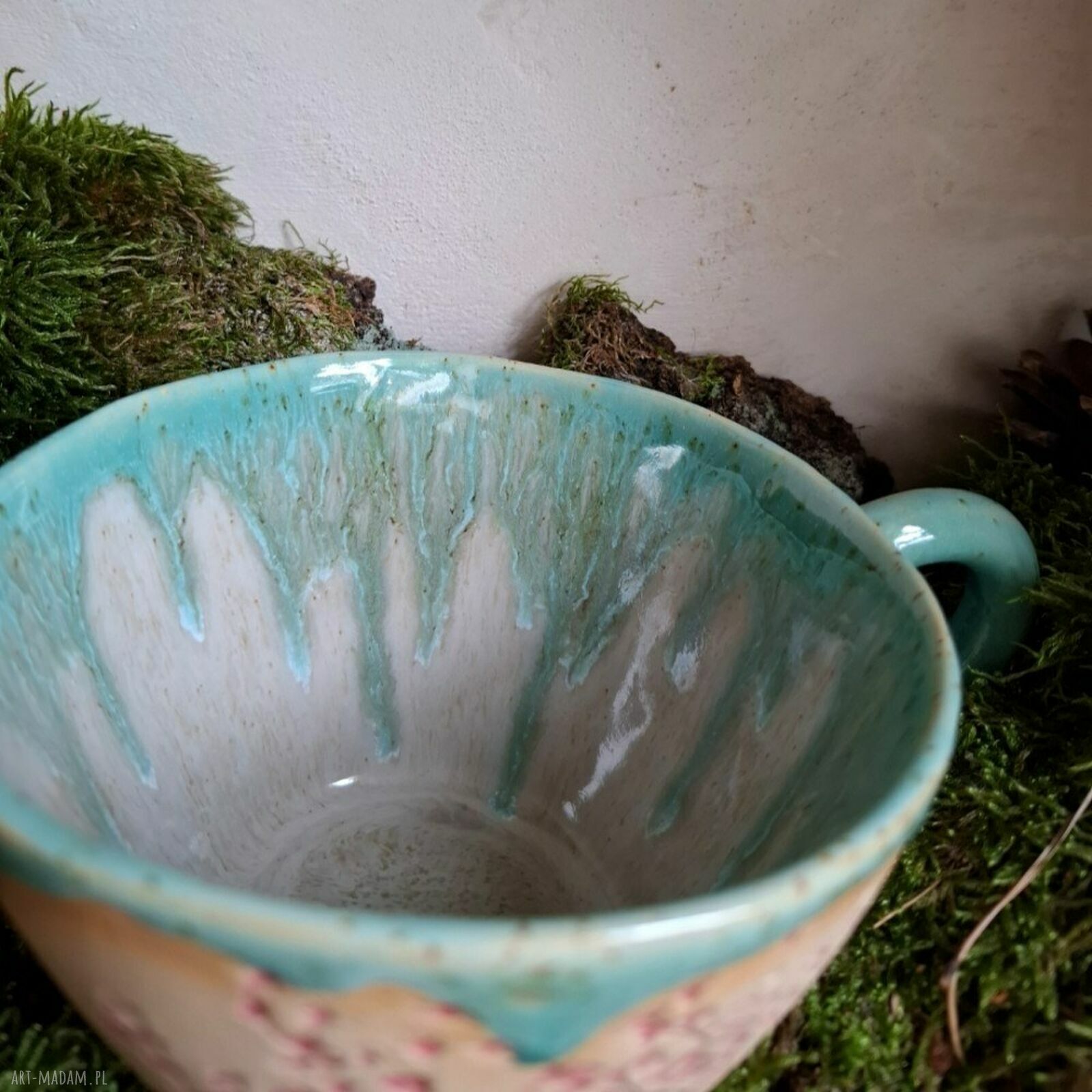 Kubek ceramiczny z motywem drzew - ręcznie robione 350 ml