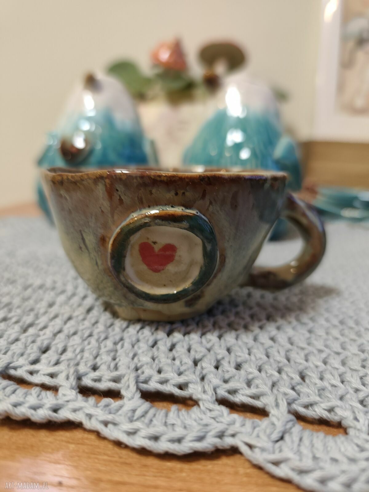 Ręcznie robiony kubek ceramiczny dla niej - szkliwiony i dwukrotnie wypalany ok. 150 ml