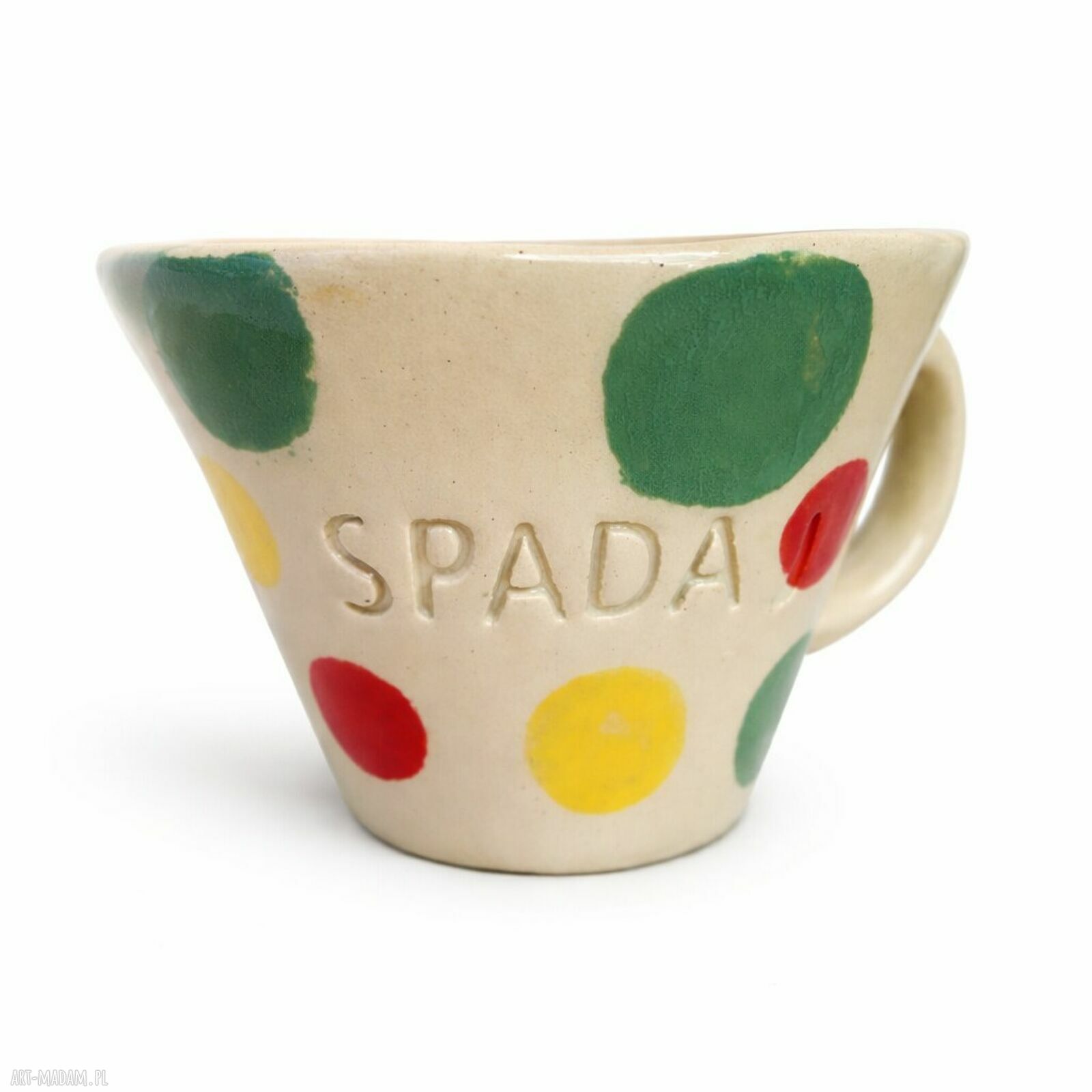 Kubek ceramiczny 150 ml - filiżanka handmade Papataj