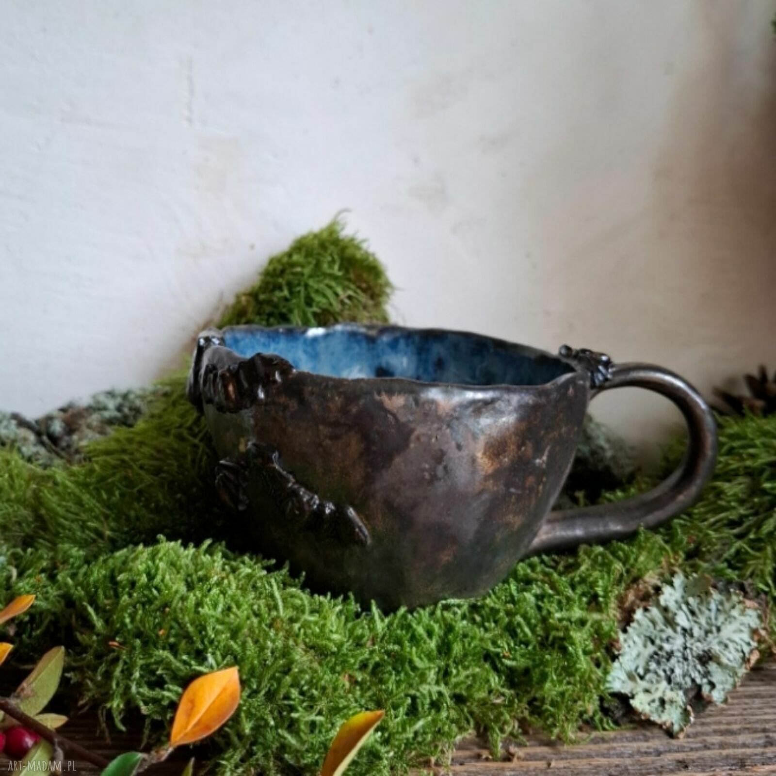 Kubek ceramiczny z nietoperzami i księżycem - Niebo nocą