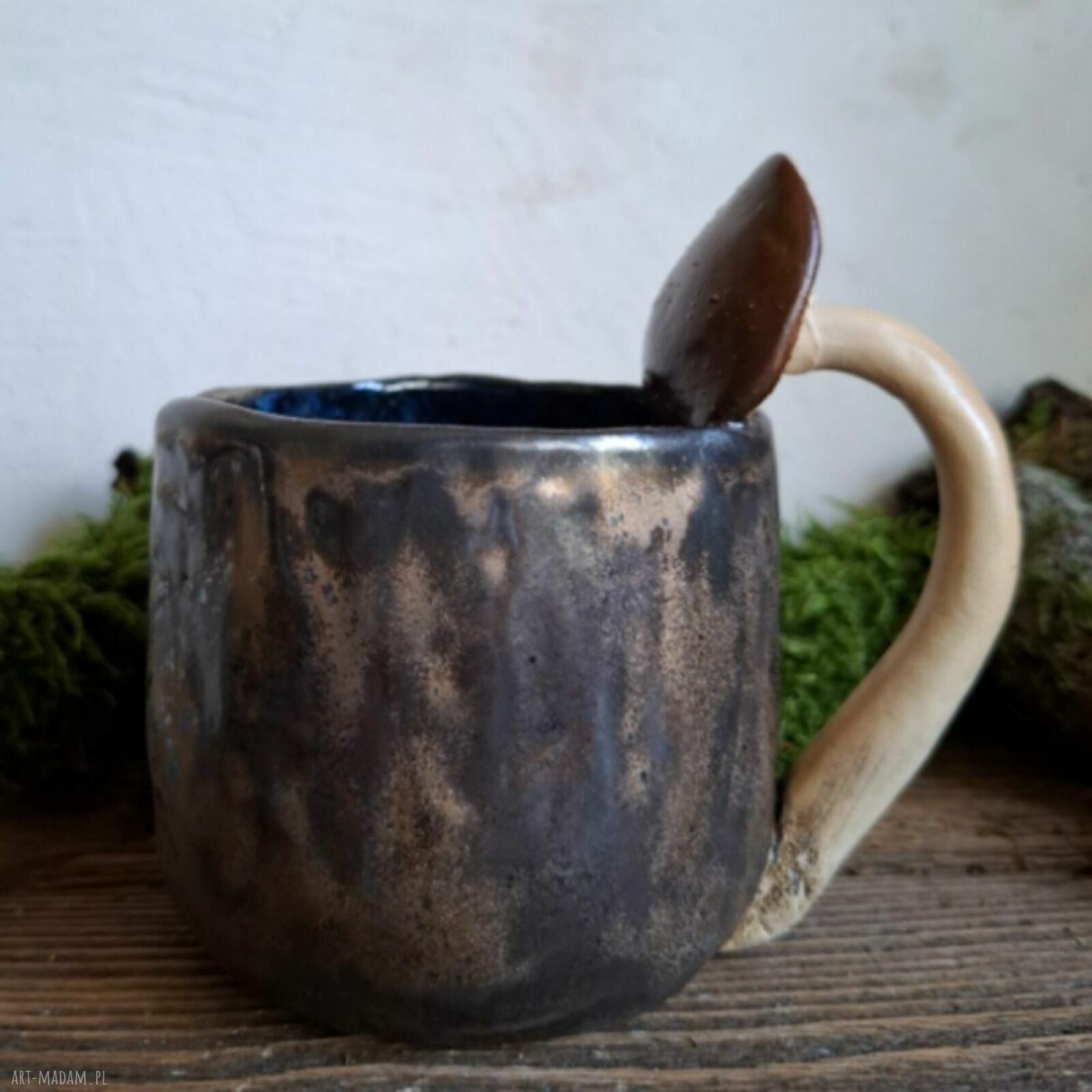 Kubek ceramiczny Grzyb - ręcznie lepiony