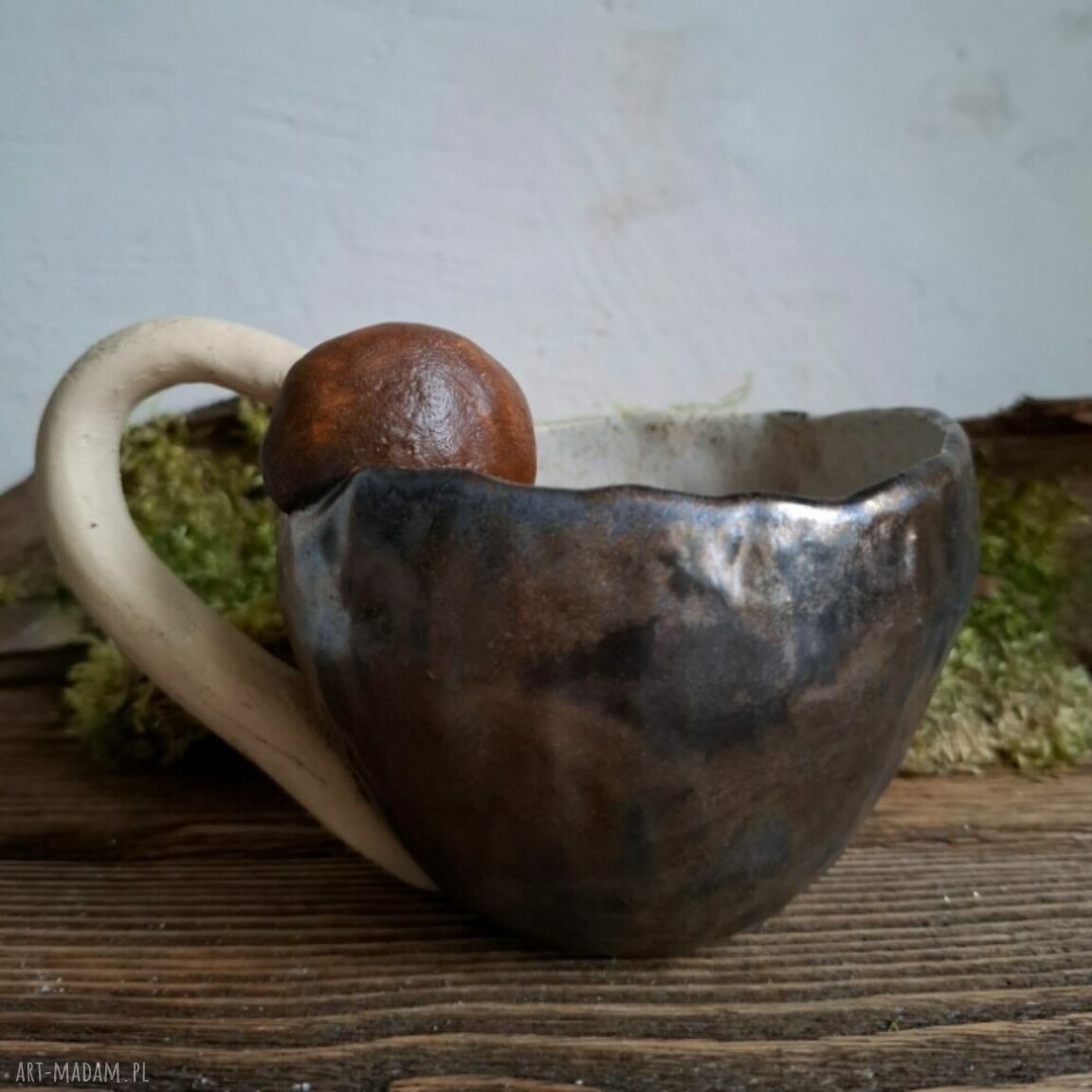 Kubek ceramiczny - Dwa grzyby
