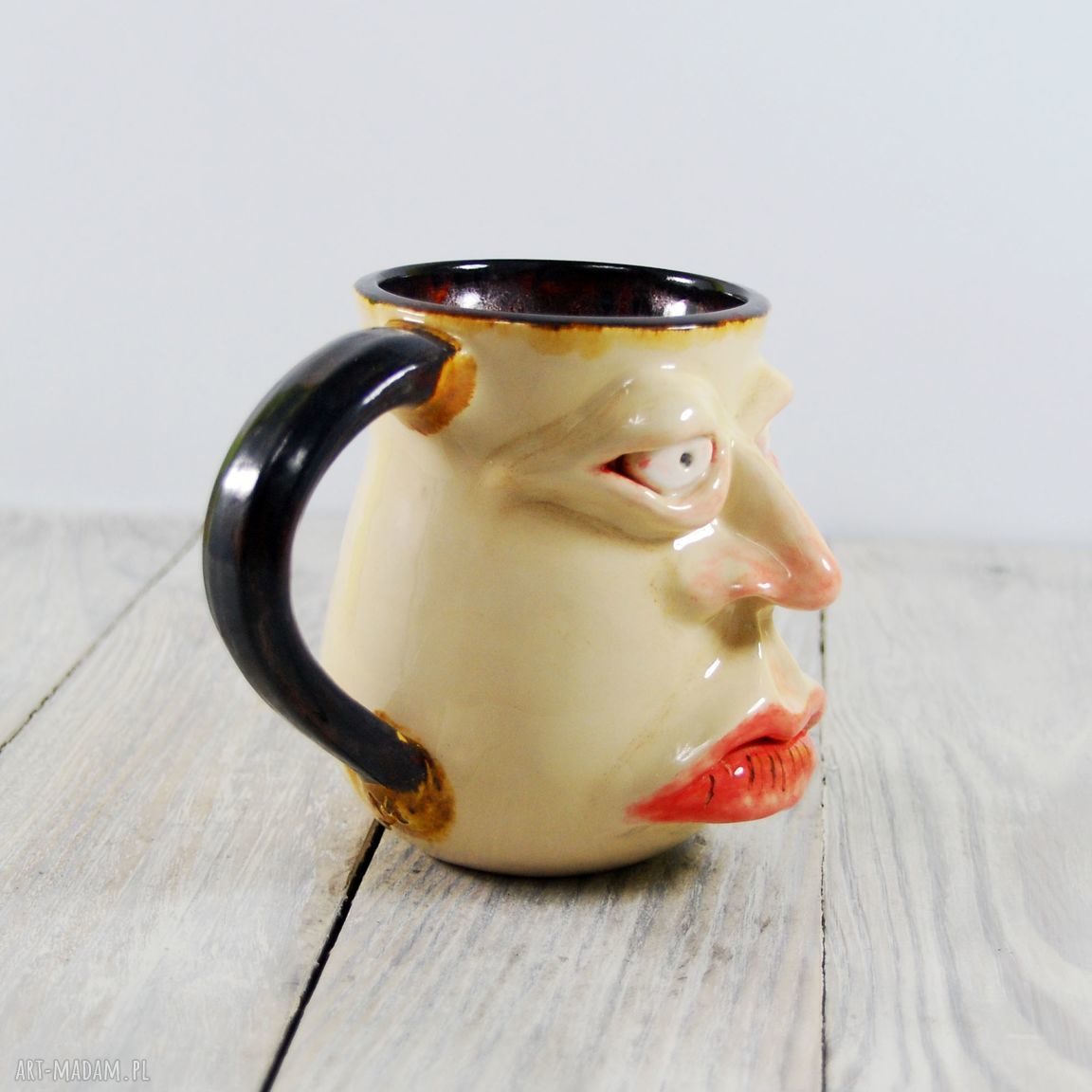 Kubek Ceramiczny Andtwarz Ręcznie Robione Kubki ღ Art Madampl 5718