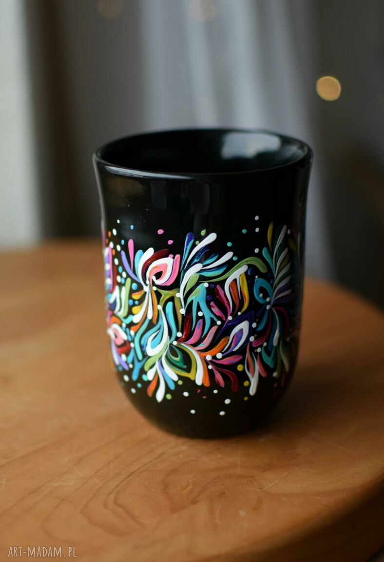 Kubek ceramiczny Multikolor 300 ml ręcznie malowany