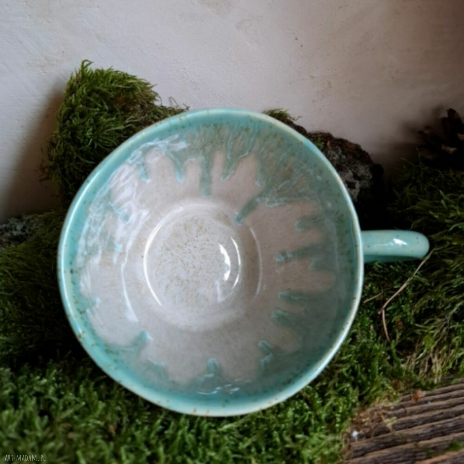 Kubek ceramiczny z motywem drzew - ręcznie robione 350 ml