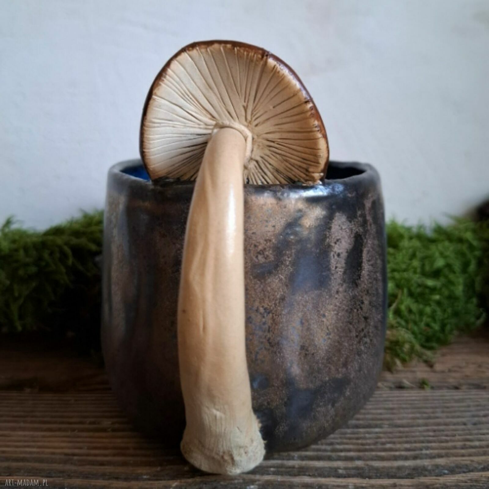 Kubek ceramiczny Grzyb - ręcznie lepiony