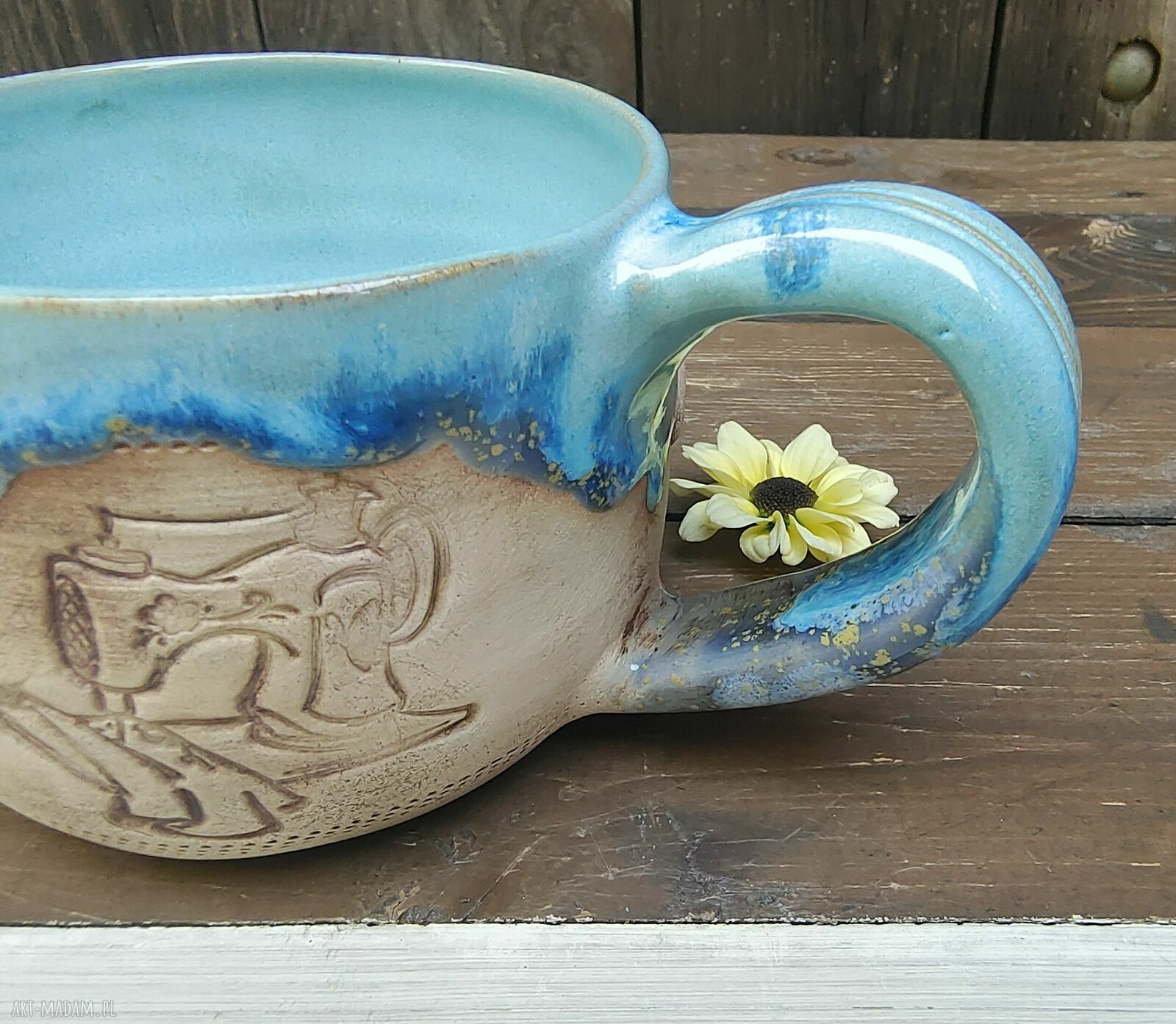Kubek ceramiczny dla krawcowej - krawieckie motywy
