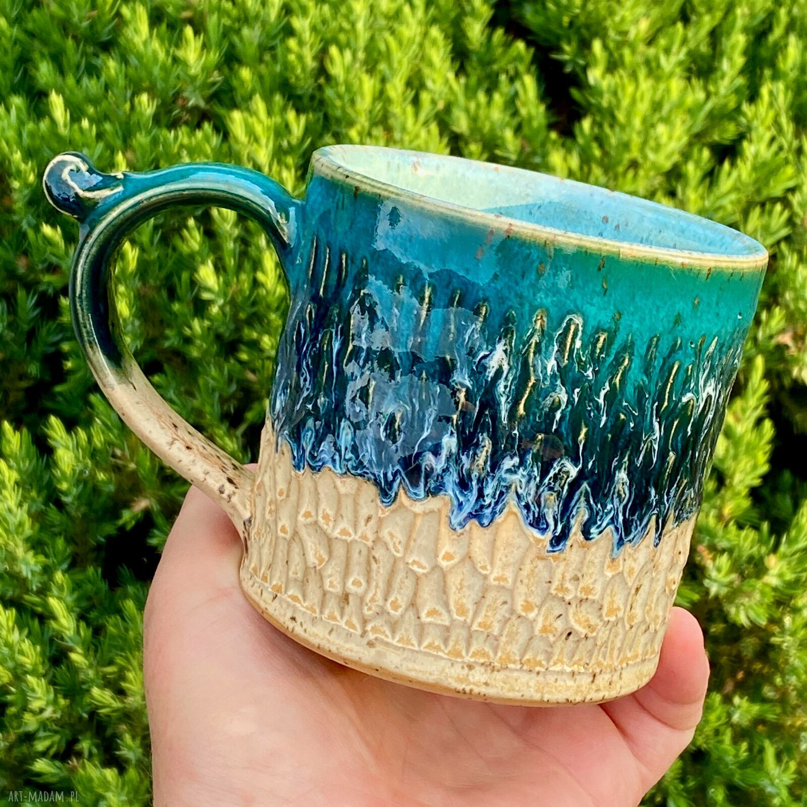 Kubek ceramiczny Laguna 300 ml z podpórką pod kciuk