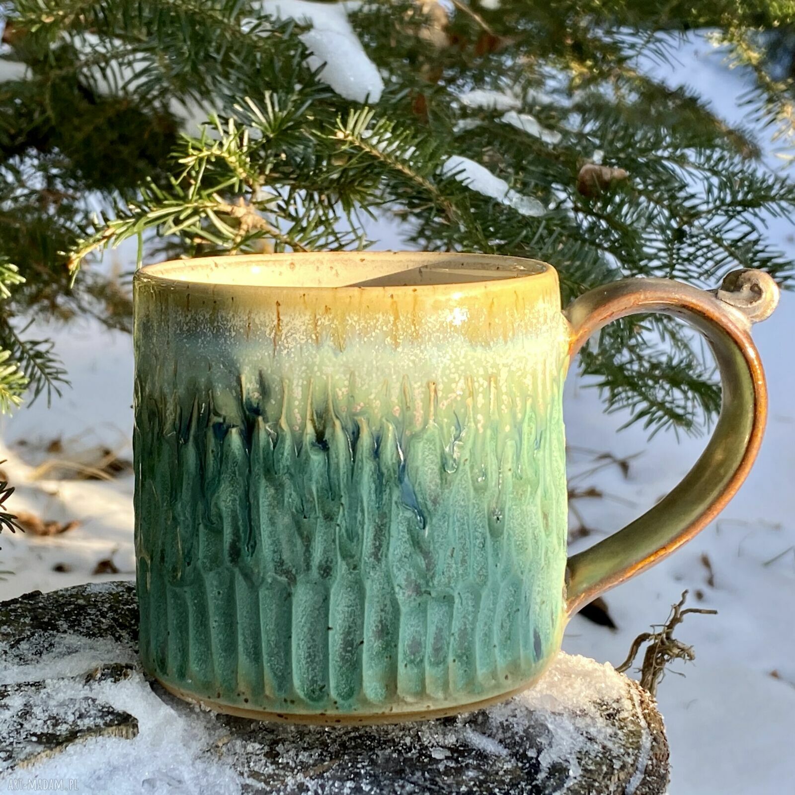 Kubek ceramiczny KORA 400 ml - ręcznie robiony, pakowany na prezent