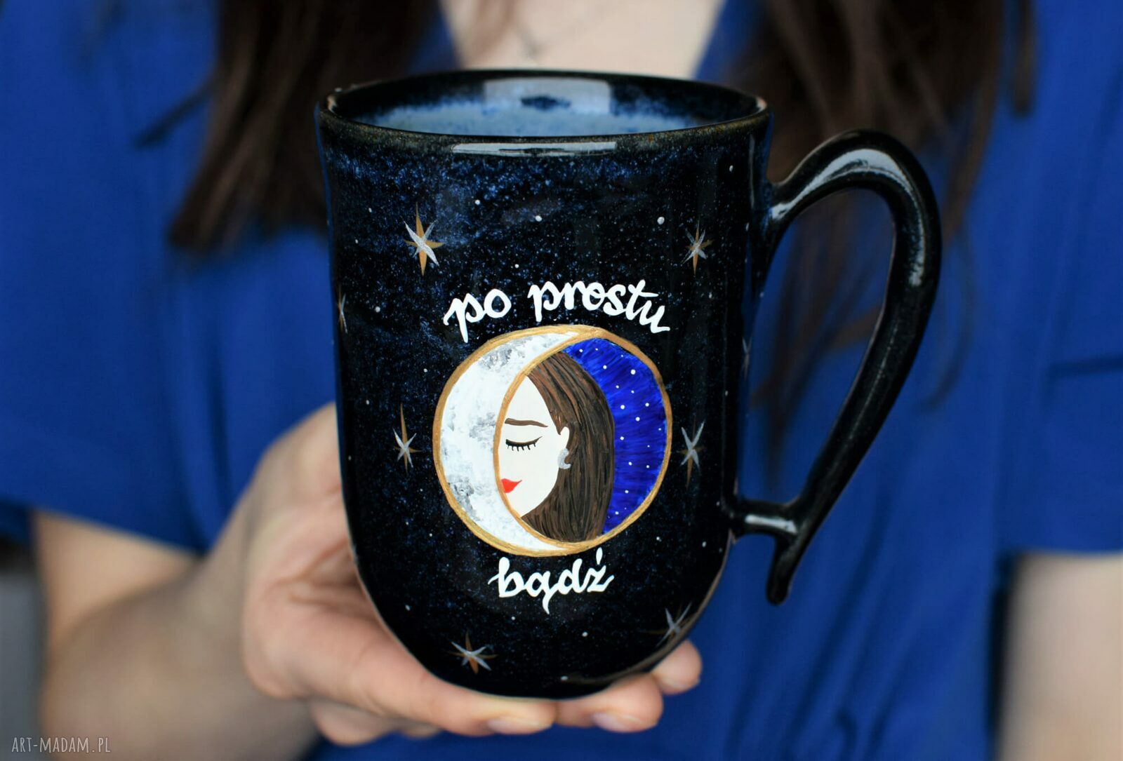 Kubek ceramiczny - prezent dla niej 325 ml, Księżycowa Kobieta Noc Księżyc