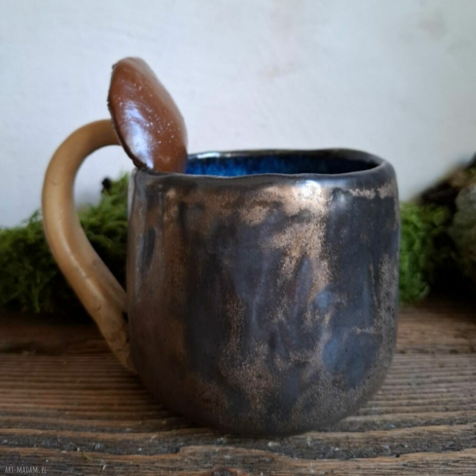 Kubek ceramiczny Grzyb - ręcznie lepiony