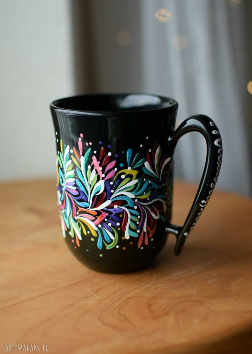 Kubek ceramiczny Multikolor 300 ml ręcznie malowany