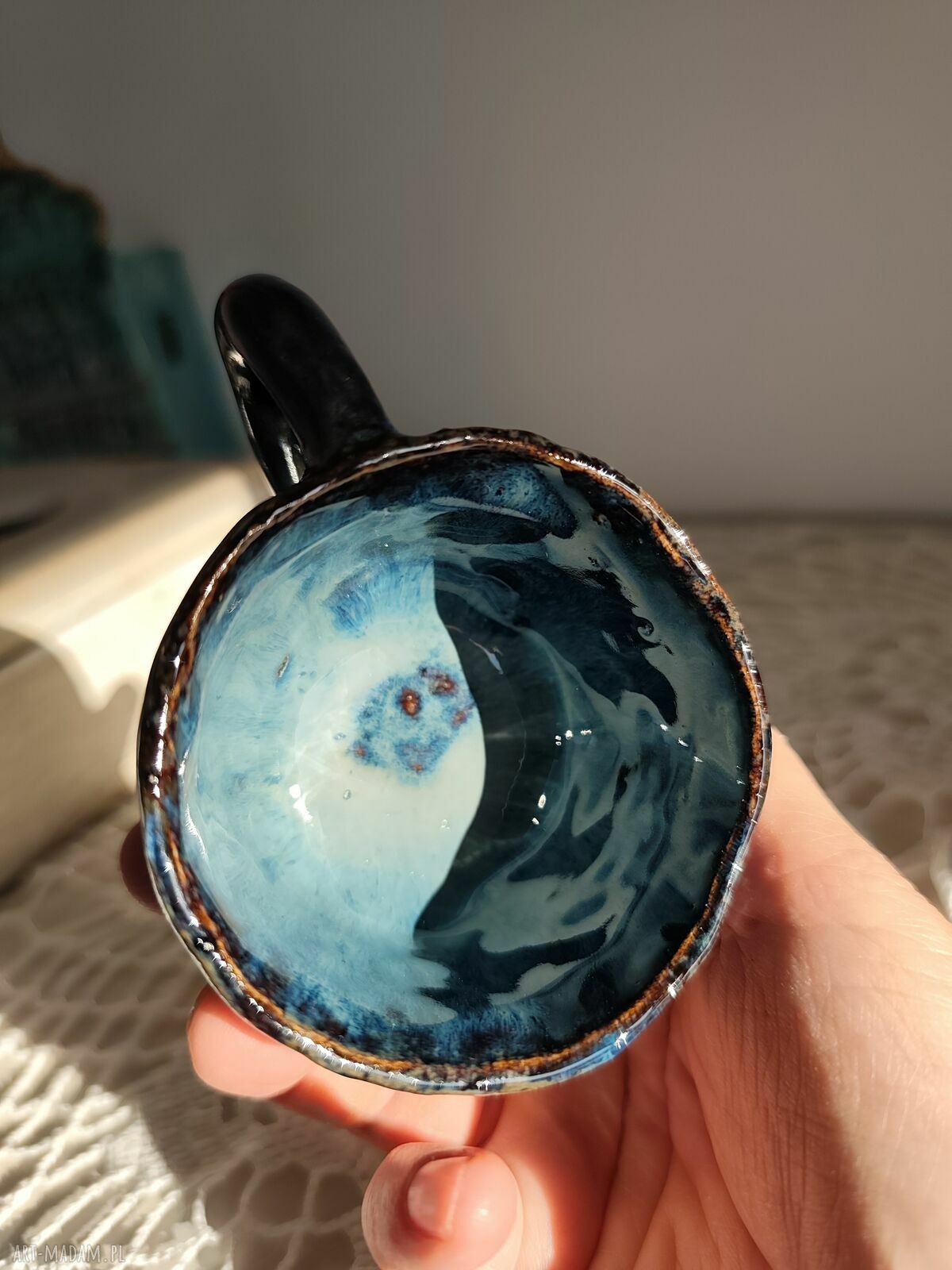 Ręcznie robiony kubek ceramiczny 100 ml do kawy i herbaty