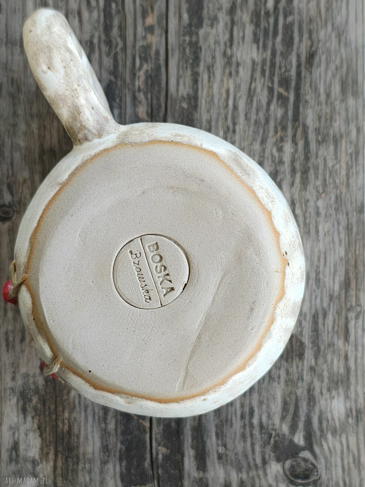 Kubek ceramiczny z kwiatami handmade 350 ml