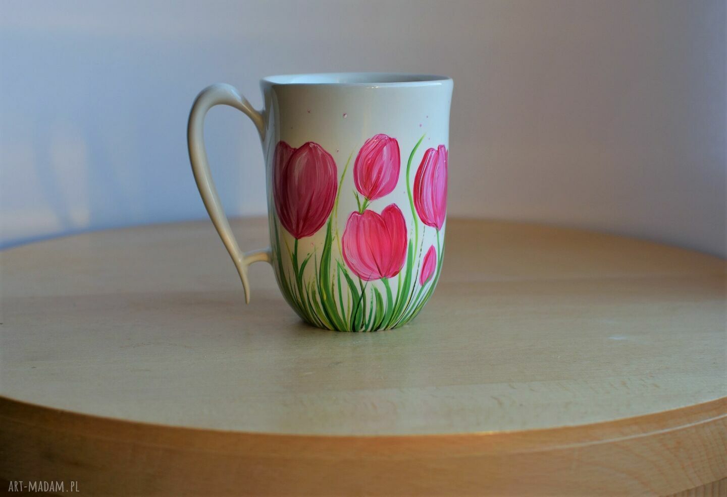 Kubek ceramiczny ręcznie malowany tulipany 300 ml