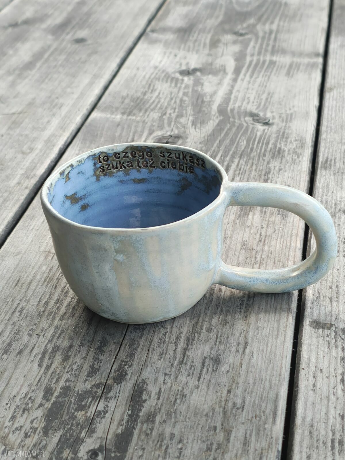 Ręcznie robiony kubek ceramiczny z sentencją 260 ml