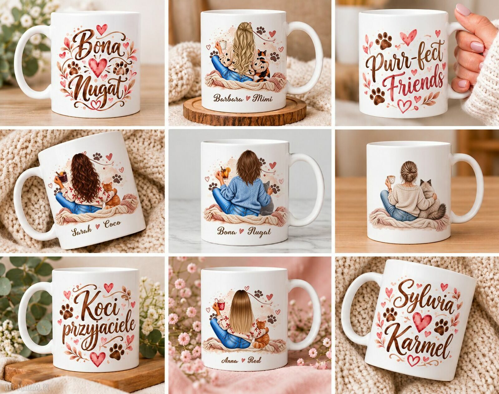 Personalizowany kubek dla miłośniczki kotów