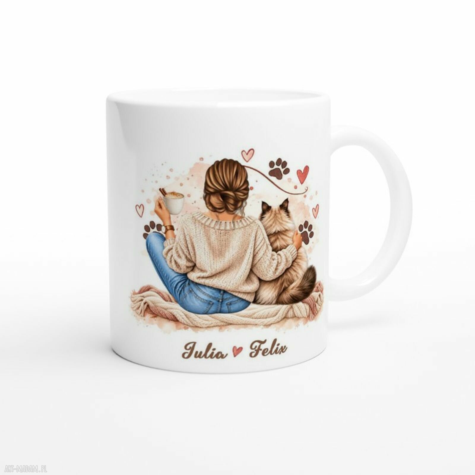Personalizowany kubek dla miłośniczki kotów