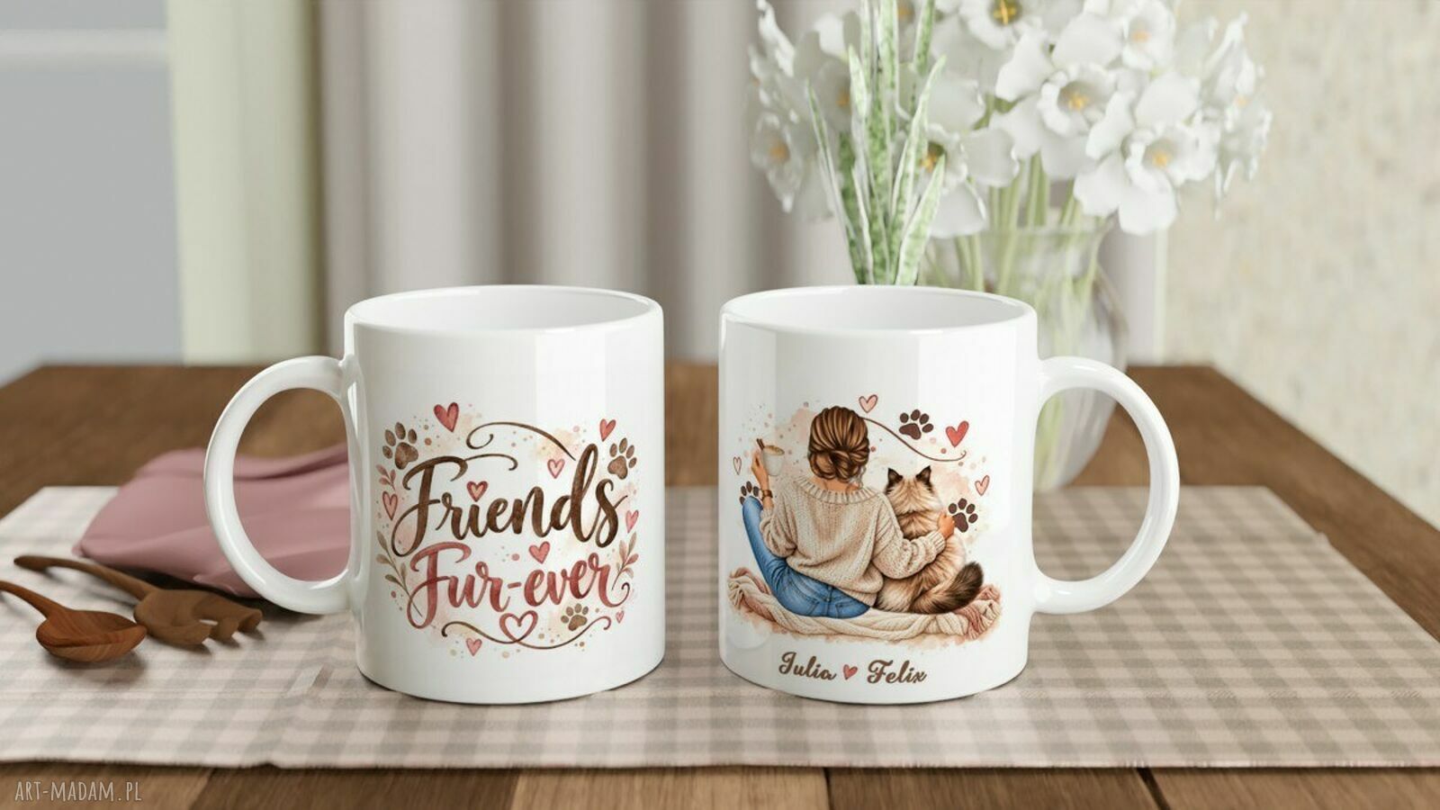 Personalizowany kubek dla miłośniczki kotów