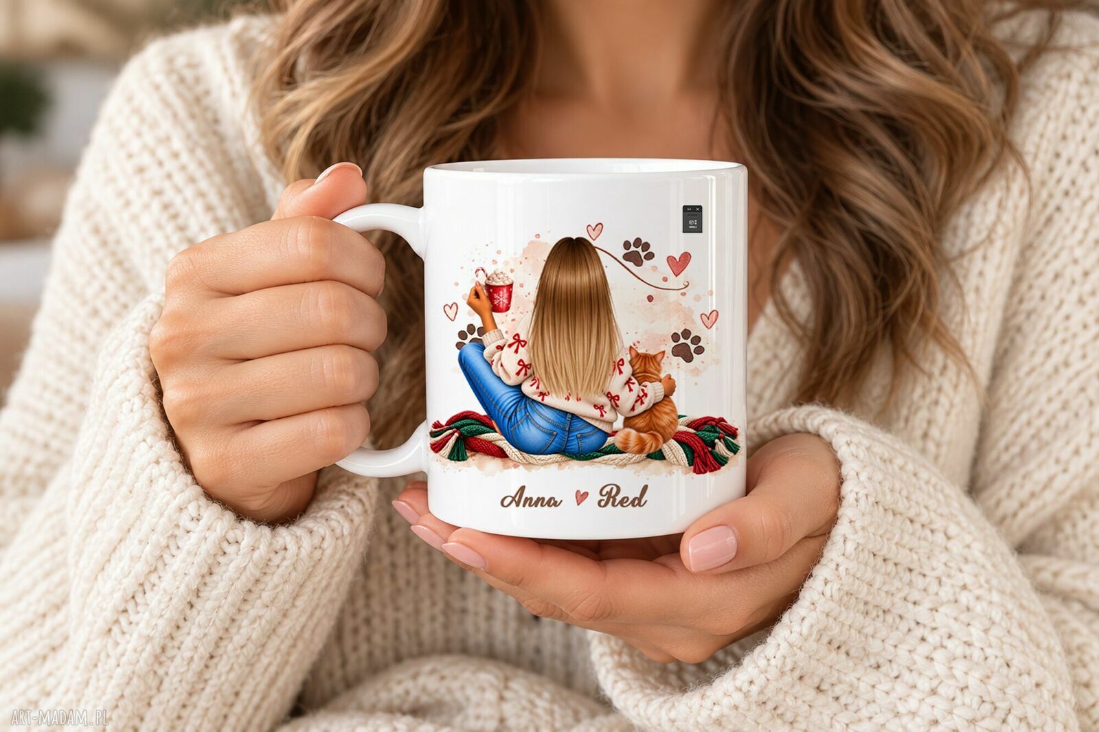 Personalizowany kubek dla miłośniczki kotów