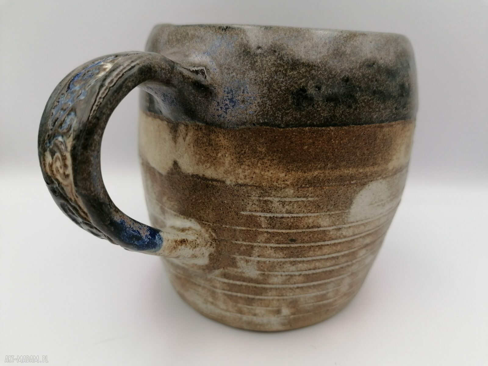 Kubek ceramiczny Etno 1 - ręcznie robiony z gliny szamotowej
