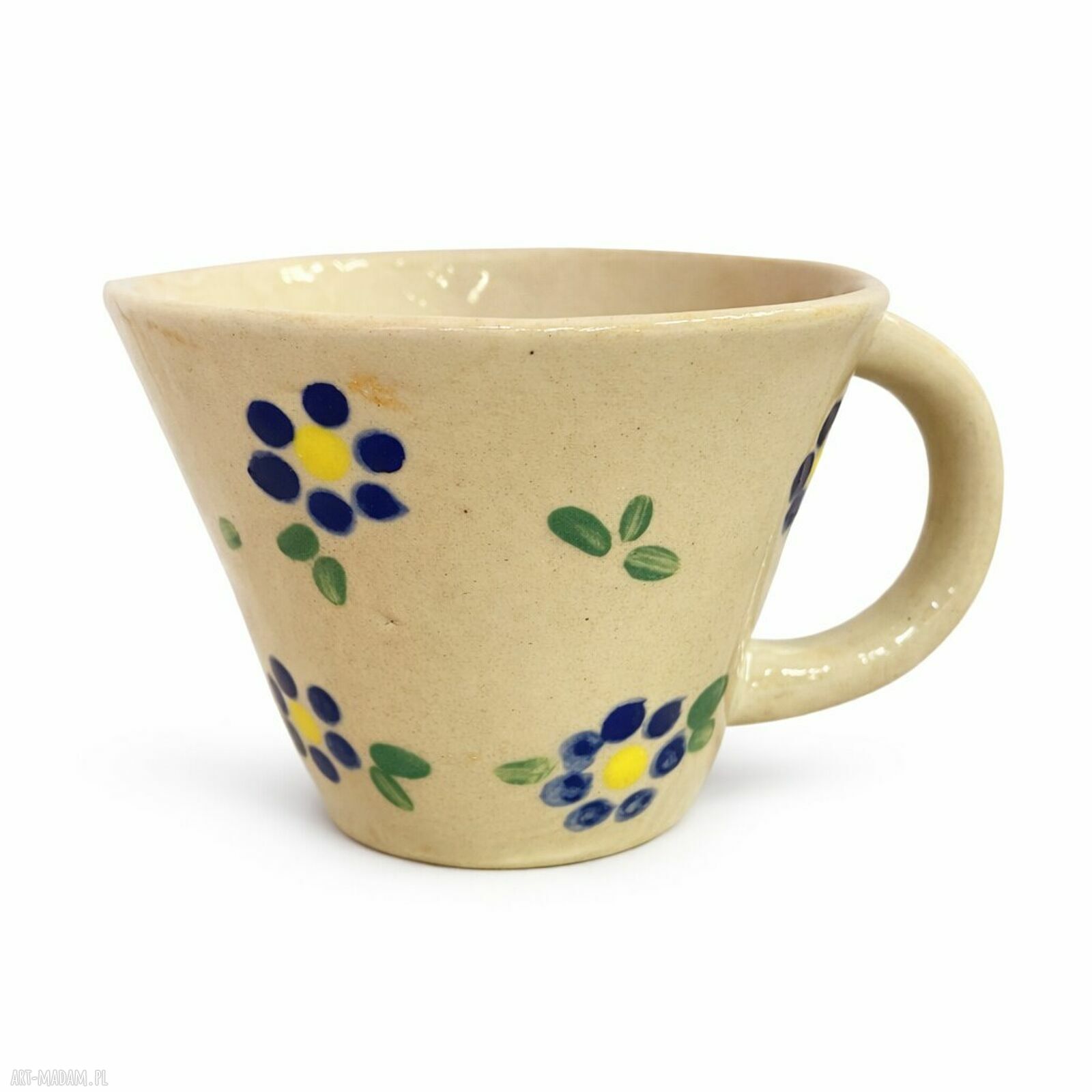 Ręcznie wykonany kubek - filiżanka ceramiczna Papataj 150 ml