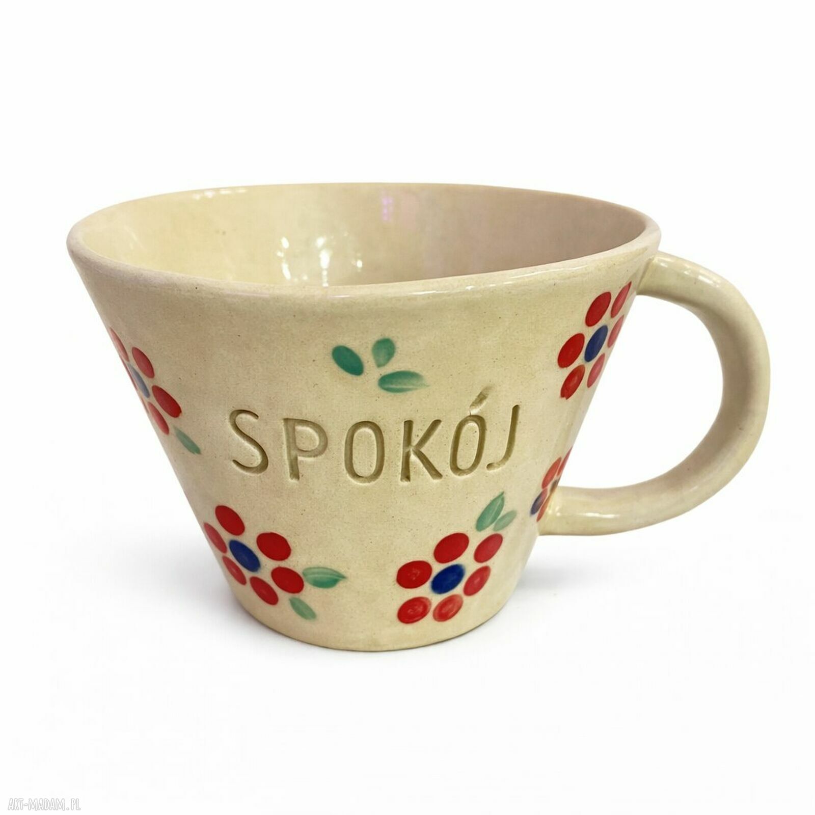 Ręcznie wykonany kubek ceramiczny Papataj - filiżanka 150 ml na espresso