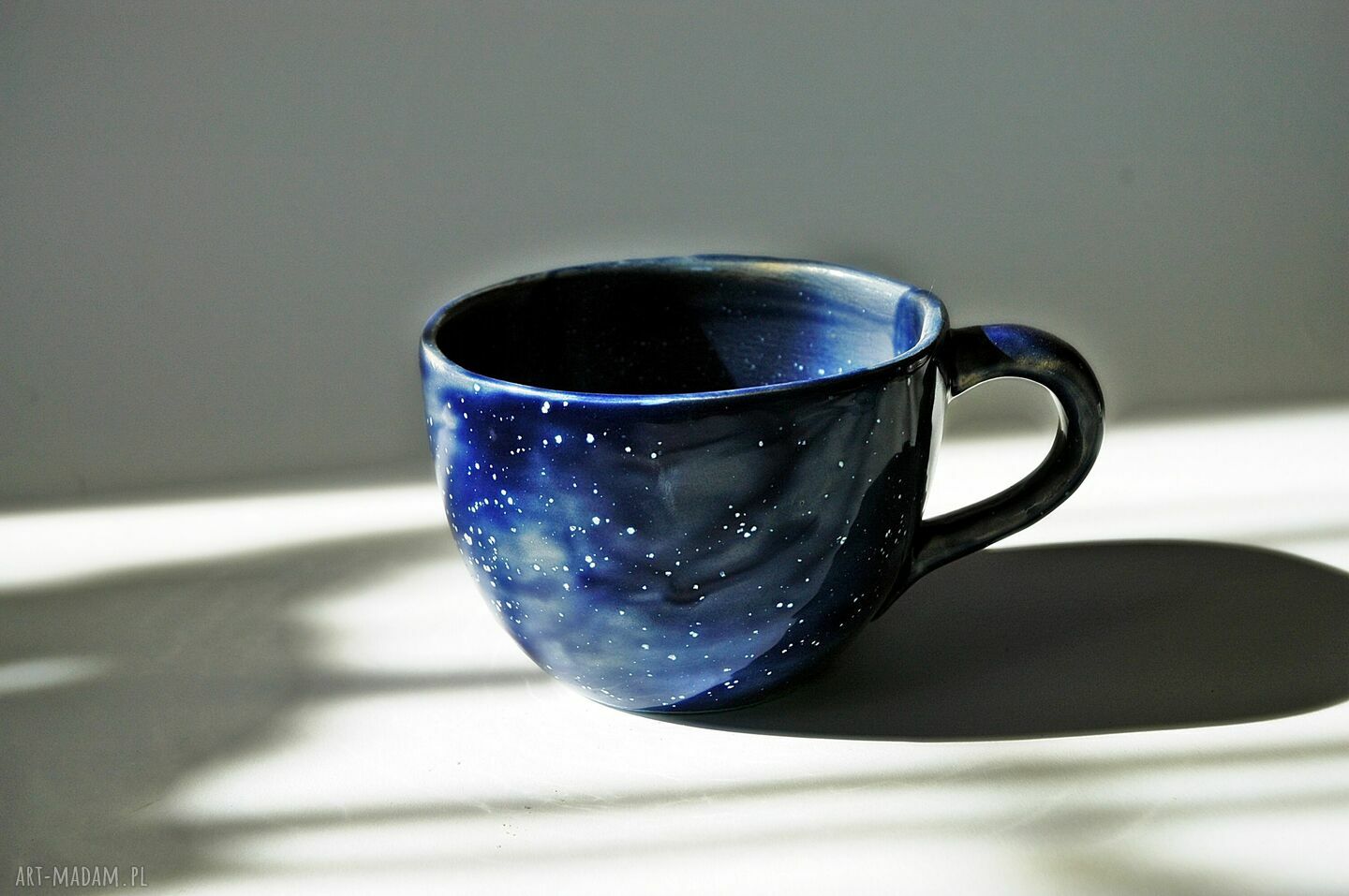 Kubek Galaktyczny granatowy jumbo Handmade