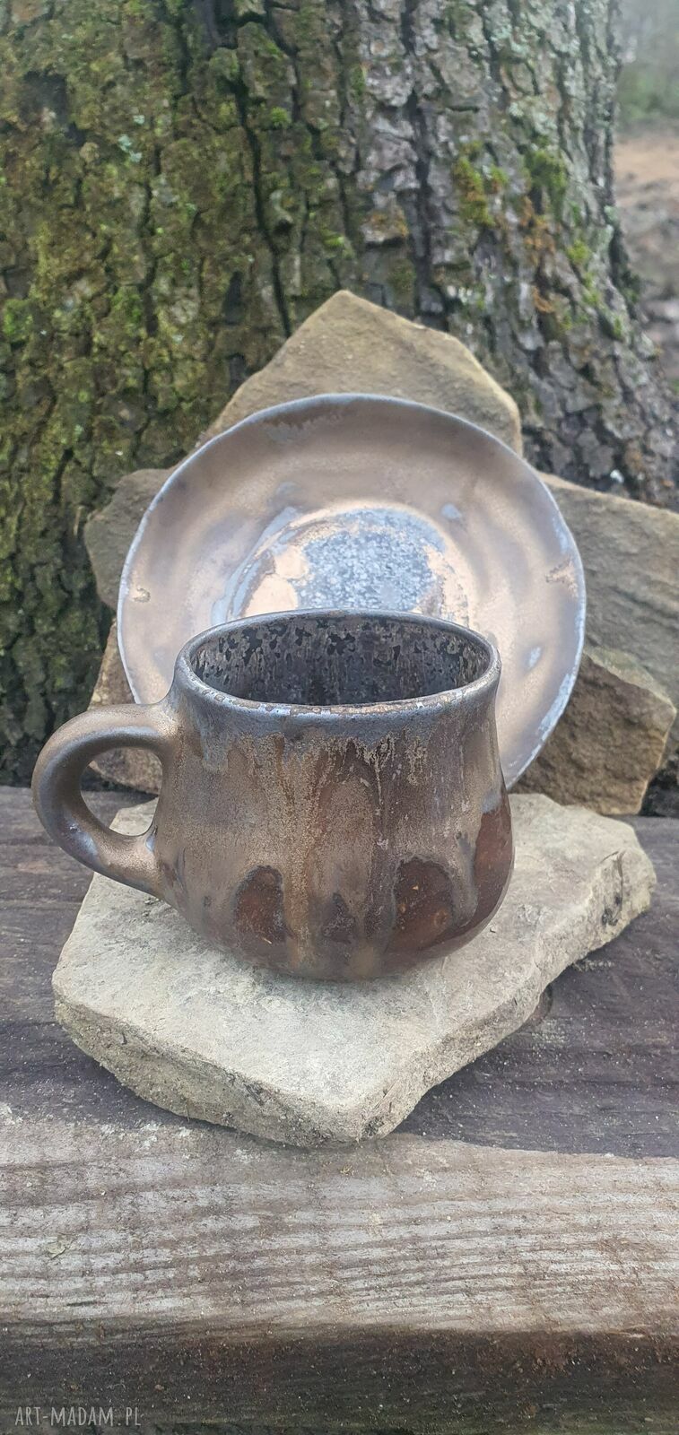 Kubek garnuszek ze spodkiem - stare złoto, 200 ml