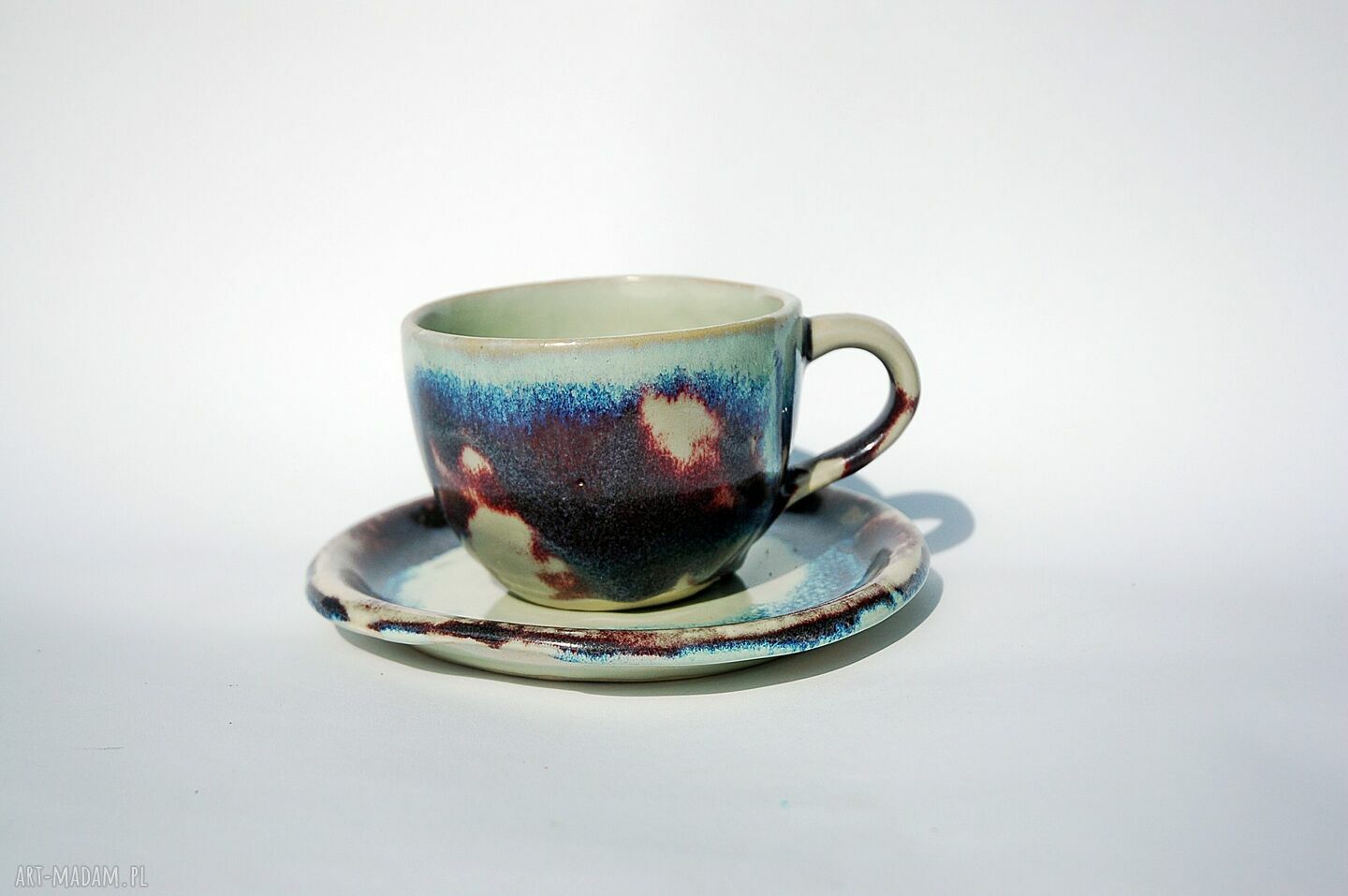 KUBEK GAUGUIN Z TALERZYKIEM Hand Made