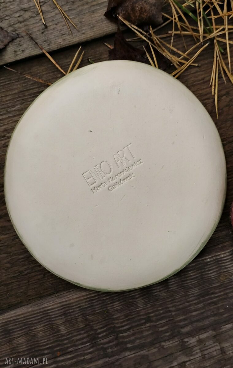 Kubek i talerzyk Łopian - ceramika handmade, ok. 200 ml i talerz 16 cm