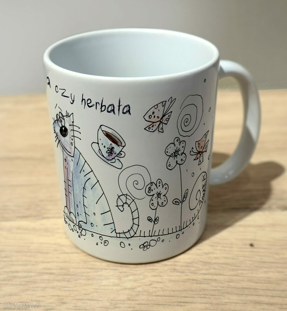 Kubek "Kawa czy herbata" - ceramiczny upominek dla miłośniczki kawy i herbaty