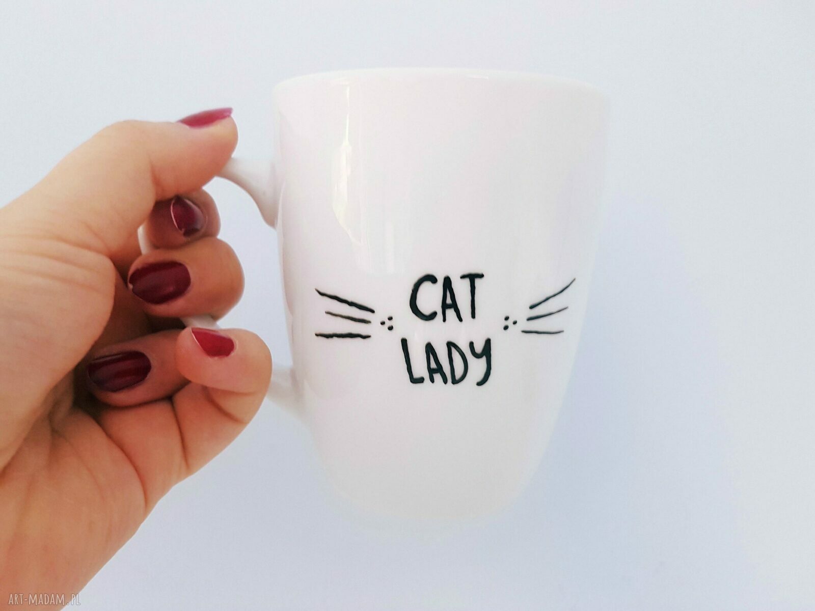 kubek kociary cat lady hand made