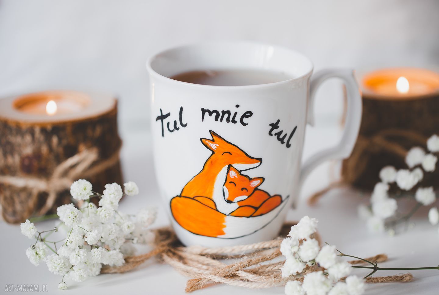 Kubek z lisami „Tul mnie tul” - prezent dla niej