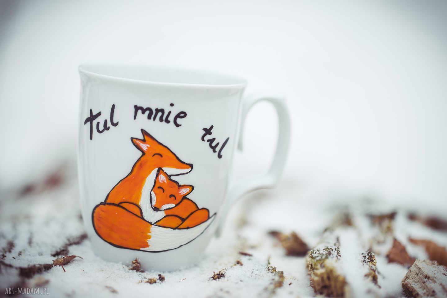 Kubek z lisami „Tul mnie tul” - prezent dla niej