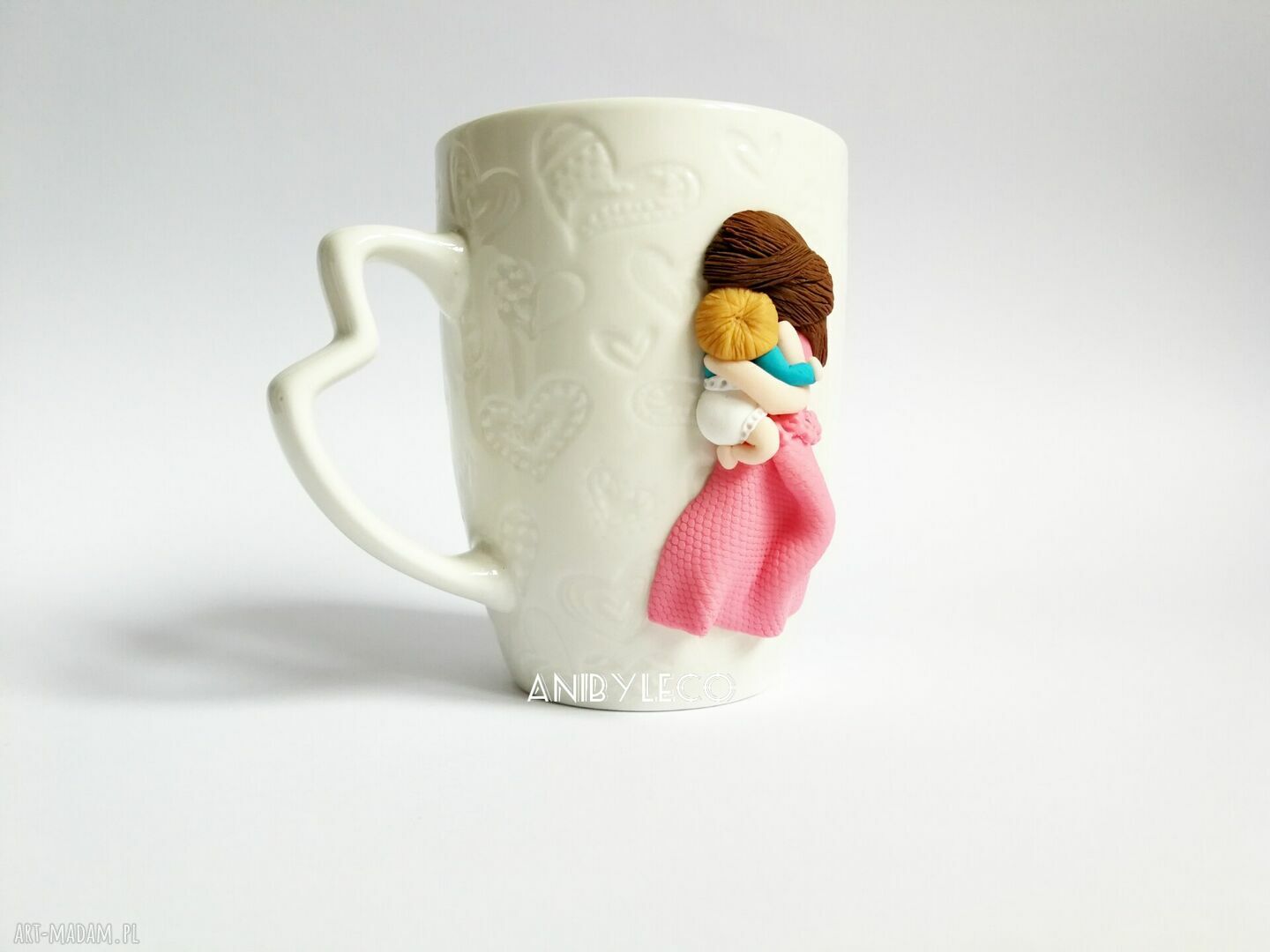 Kubek Matka z Dzieckiem 350 ml - ceramika handmade