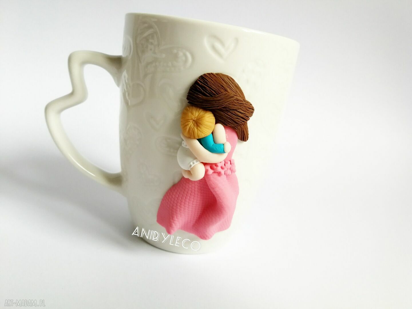 Kubek Matka z Dzieckiem 350 ml - ceramika handmade