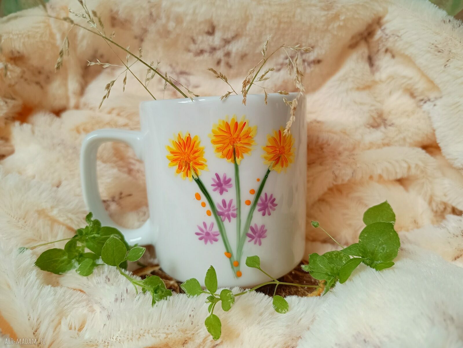 Ręcznie malowany kubek mini lwa łąkowego 270 ml