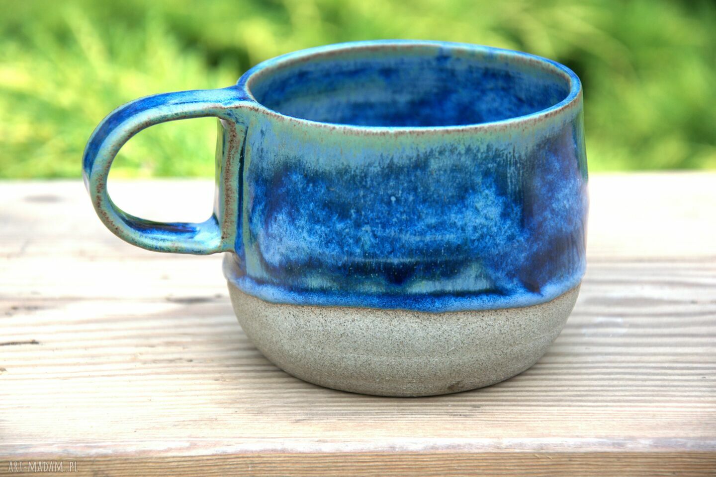 Kubek Niebieski Większy - rękodzieło ceramiczne na herbatę i kawę